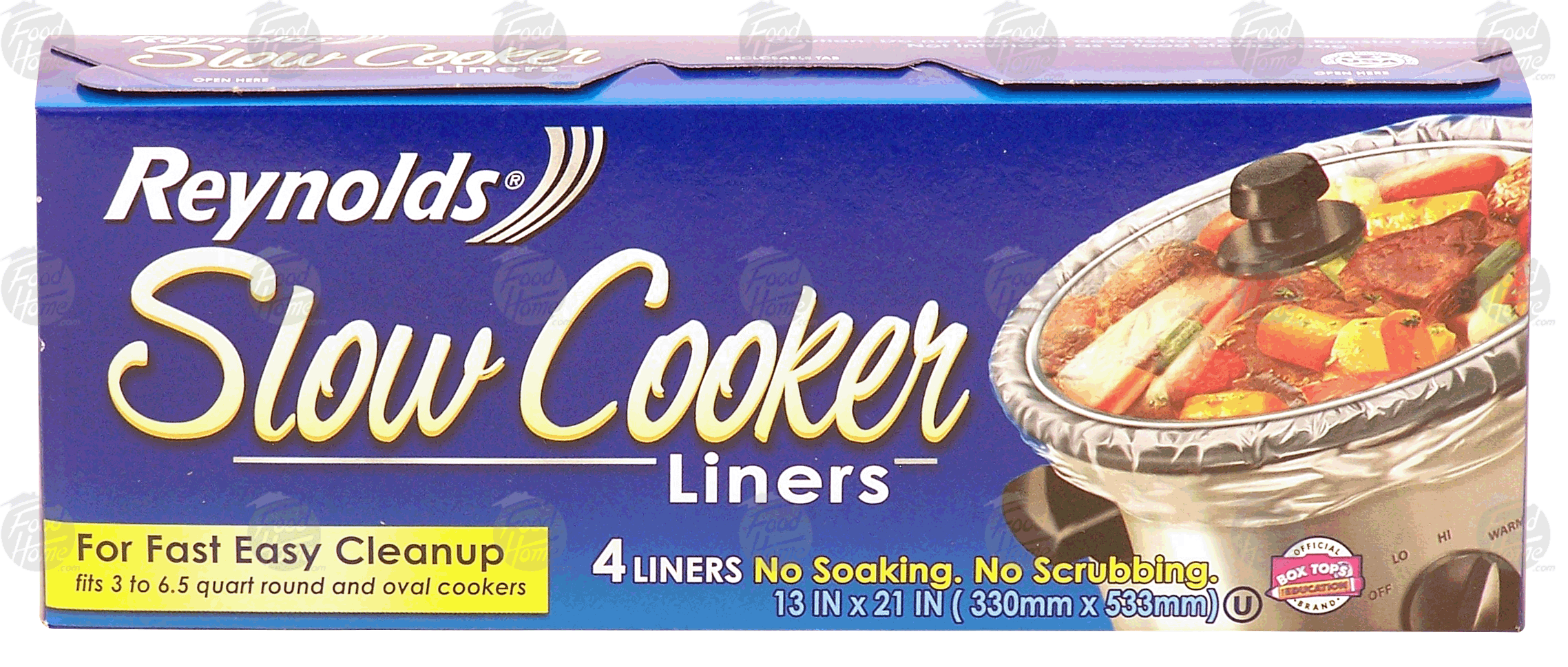 Reynolds  slow cooker liners, 13in. x 21in., 3 to 6.5 quart round and oval slow cookers Full-Size Picture